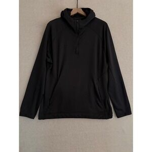 Mammut Hoodie Mens Large Black Runbold ML Fleece 1/4 Zip Pullover 1014-00450
